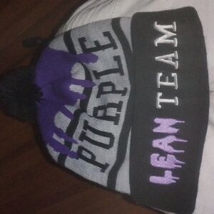Reign Purple and Black Drip Beanie